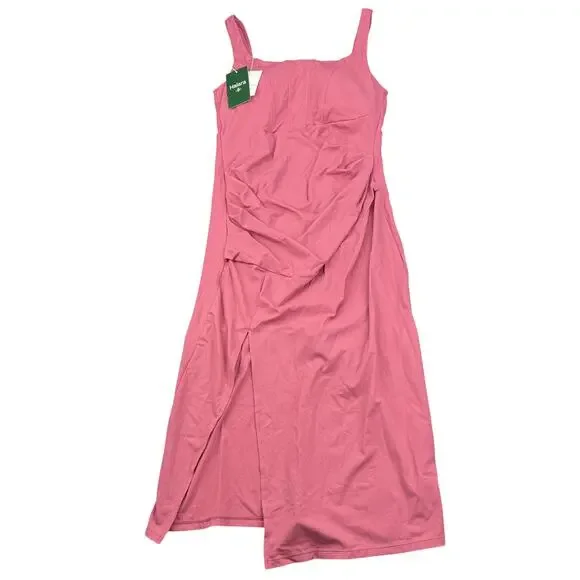 NWT HALARA Softlyzero Airy Square Neck Corset Ruched Bodycon Midi Dress Size M - Picture 5 of 8